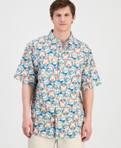 Мужская рубашка Tommy Bahama Nova Wave Glass Half Full с принтом