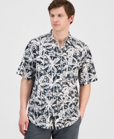 Мужская рубашка Tommy Bahama Nova Wave Nero Palms Printed