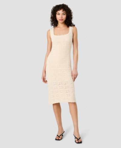 French Connection Женское миди-платье из трикотажа Nellis Square Crochet Knit