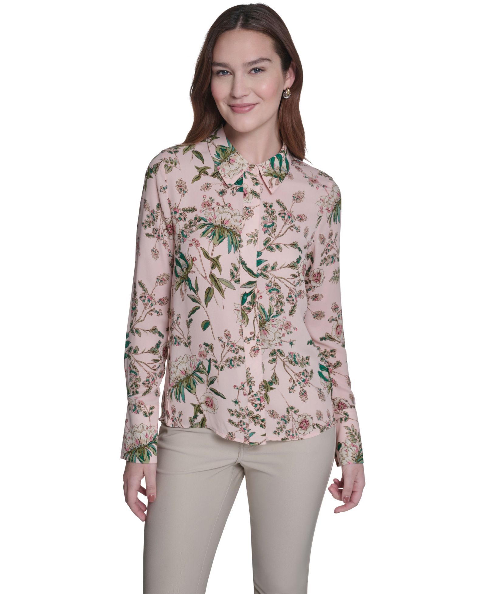 Tommy Hilfiger Женский Slim Fit Floral Collared Blouse