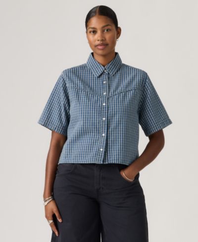 Levi's® Premium Женская джинсовая рубашка Logan Short-Sleeve Cropped-Fit