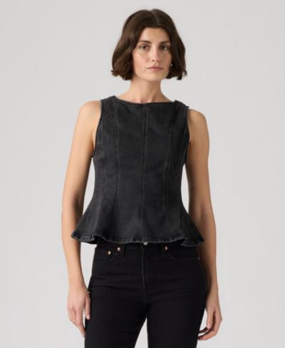 Levi's Premium Женский топ-пеплум без рукавов Leighton High-Neck