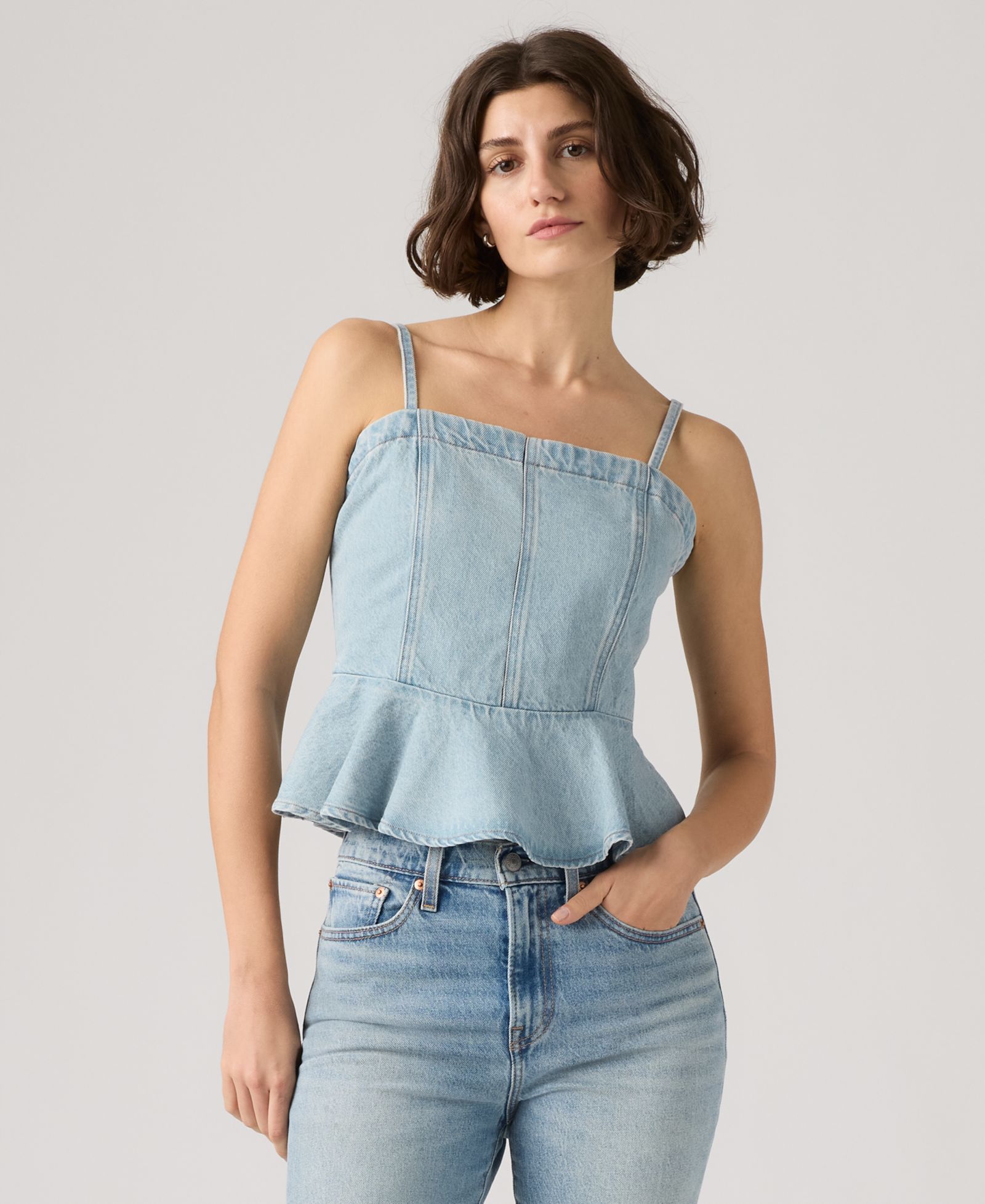 Женский топ Levi's Anderson без рукавов из хлопка с воланами