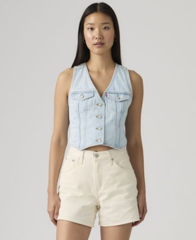 Levi's Женская хлопковая майка-рашгард с V-образным вырезом