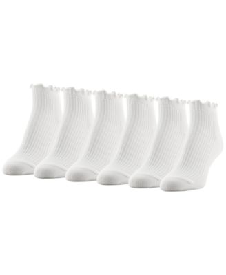 Женские Gold Toe Rib Lettuce Edge Quarter Socks, 6-Pack