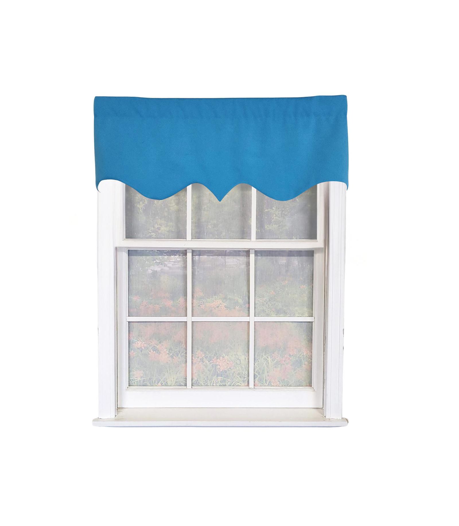 RLF Home Primo Regal 100% Cotton Rod Pocket Lined  Window Valance 50" x 17" Blue
