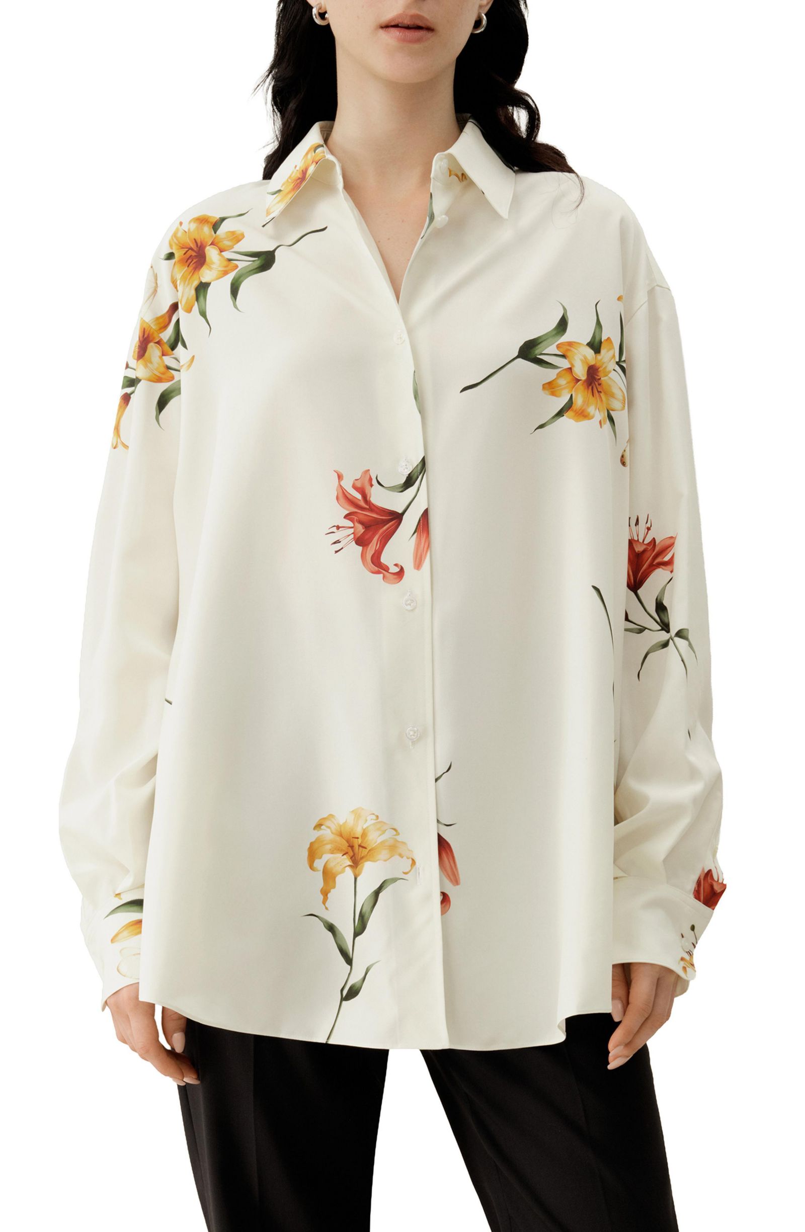 LILYSILK Women's Print Oversize Top