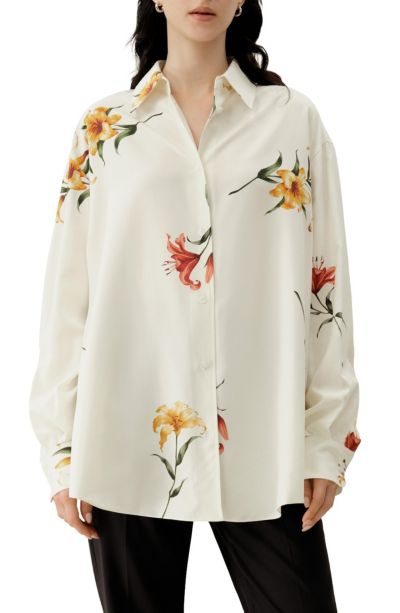 LILYSILK Women's Print Oversize Top