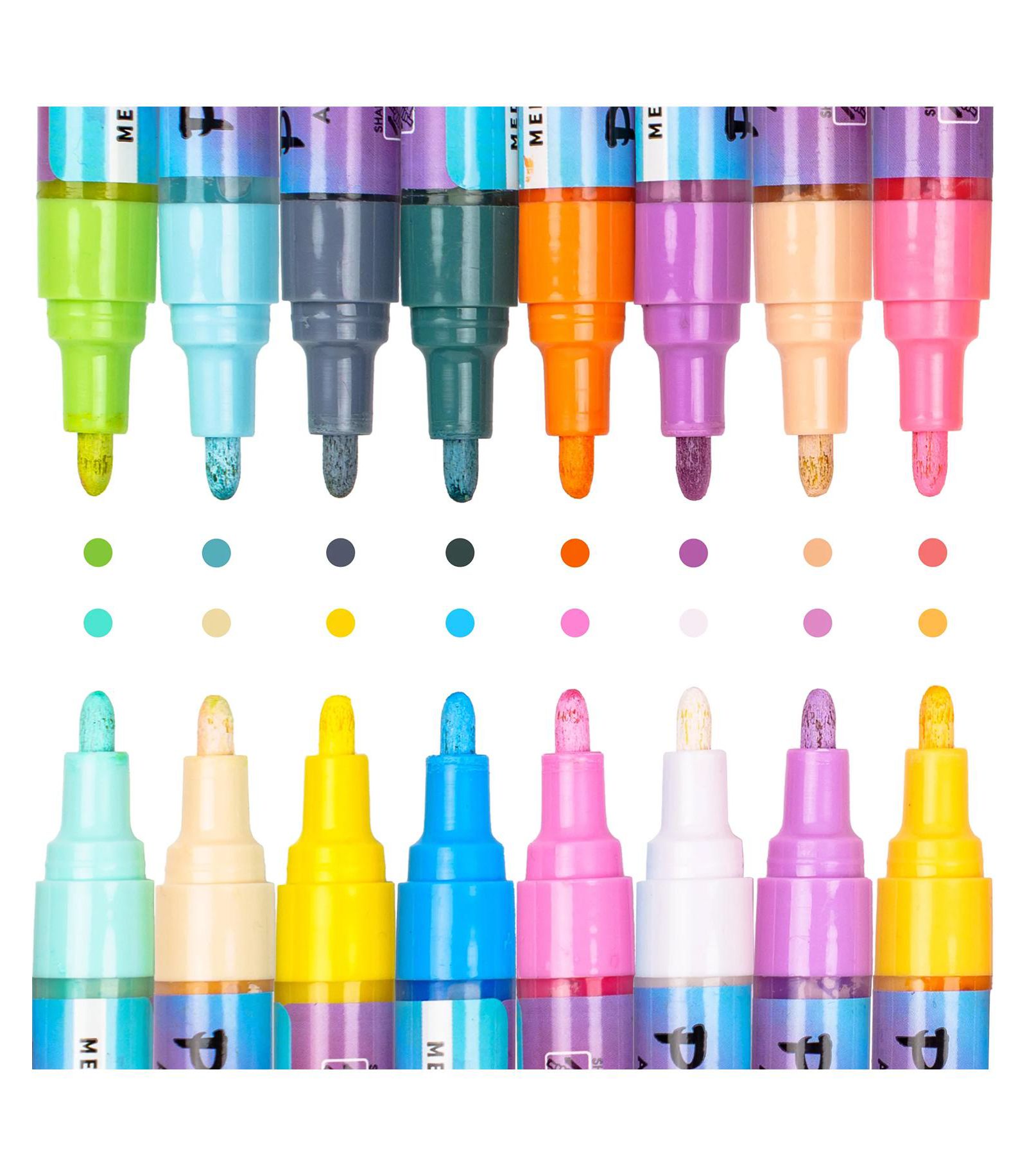PINTAR Pastel Acrylic Paint Pens  - Medium Point Tip Brush Pens & Fabric Markers for Drawing & Art Supplies - Acrylic Paint Markers