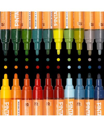 PINTAR маркеры Earth Tone Medium Tip - наборы акриловых маркеров для акварели и живописи