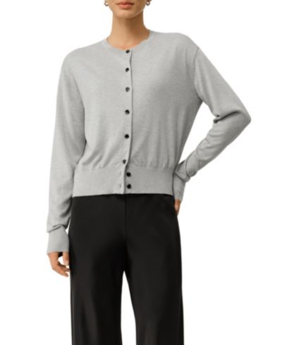 LILYSILK Women's Round-Neck Silk Cashmere Cardigan