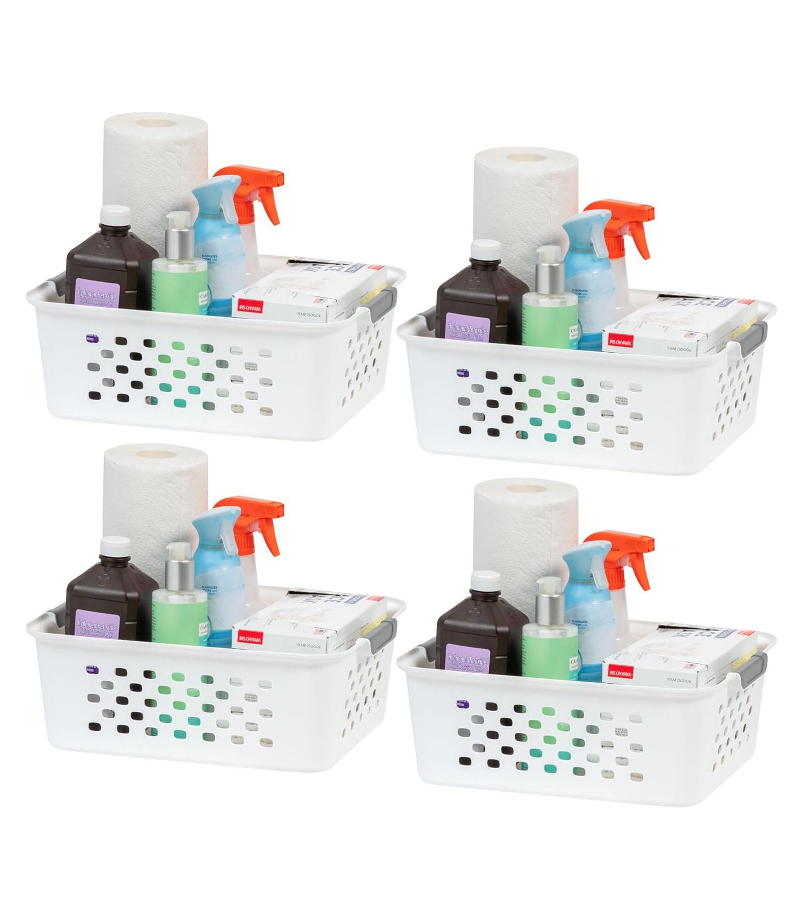 Набор пластиковых корзин IRIS Medium Storage, White, 4Pk