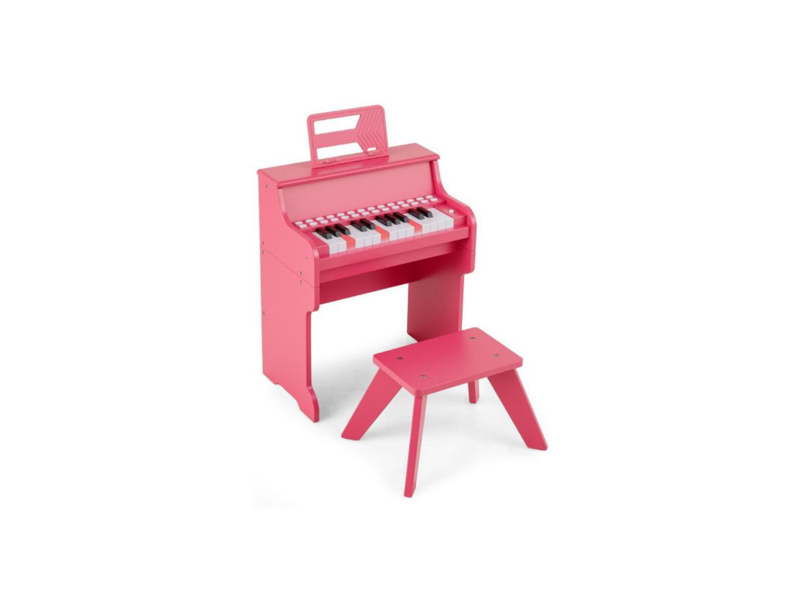 HONGGE 61 Key Kids Digital Piano Keyboard with Lighted Keys and Bench