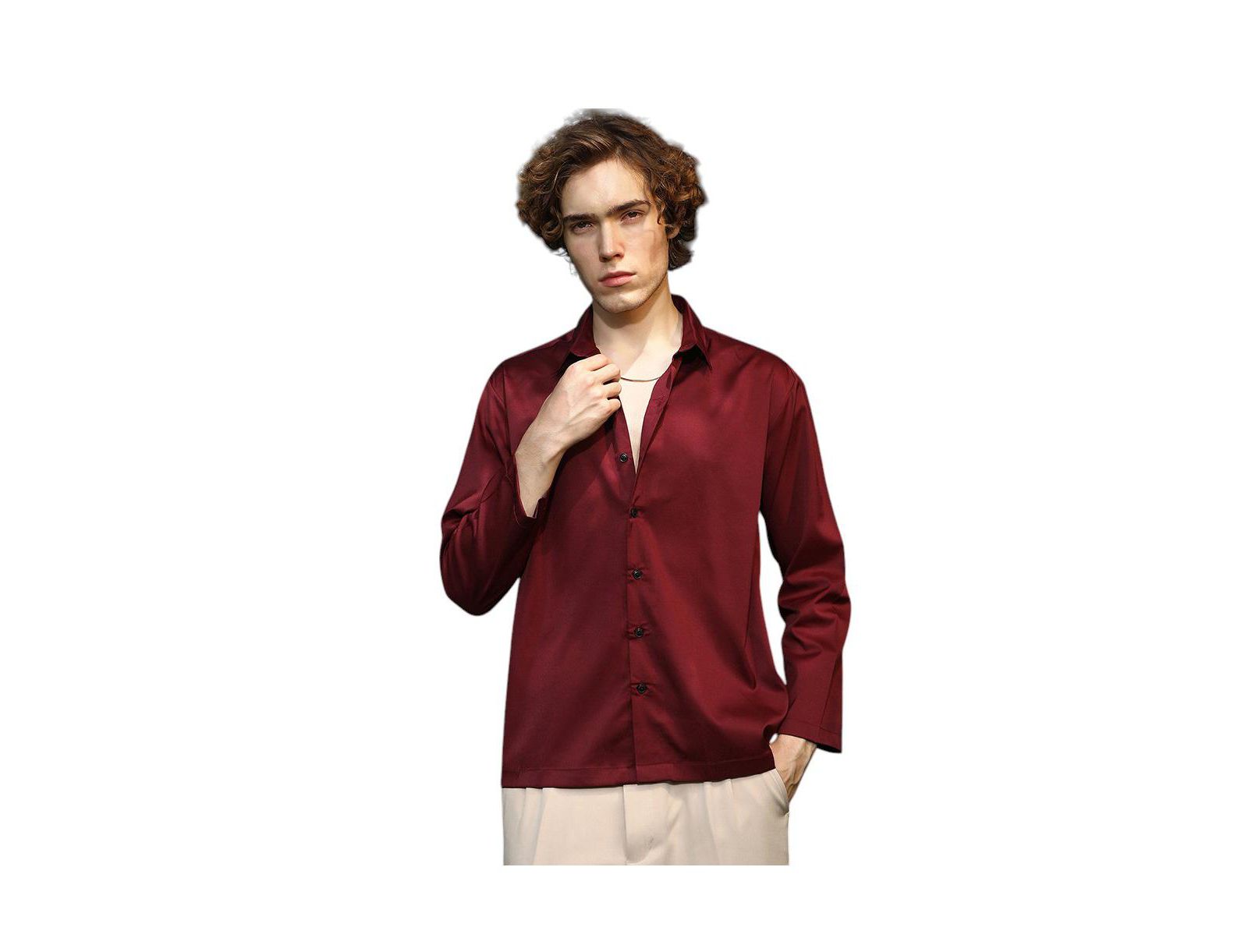 Campus Sutra Men's Satin Oversized Shirt