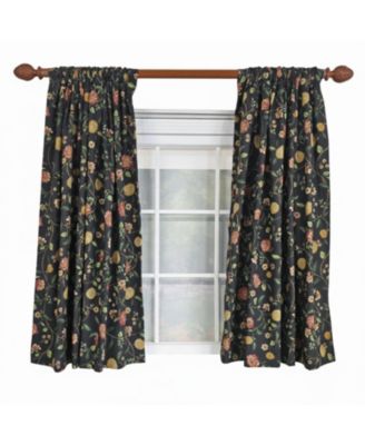 RLF Home NightFall 100% Cotton Rod Pocket Window Curtain set of 2 Panels