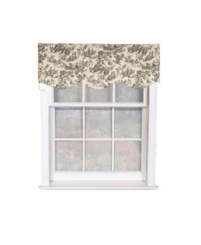 Занавеска для окна RLF Home Tradition Provance 100% Cotton 50" x 15" Black