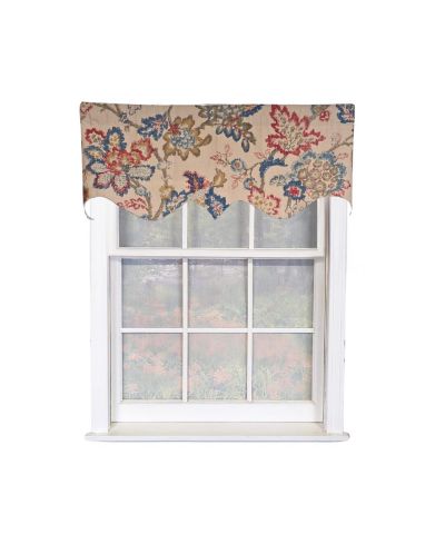 RLF Home Silvia Regal 100% Cotton Rod Pocket Lined  Window Valance