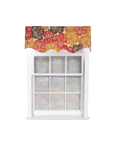 RLF Home Wild Hibiscus Regal 100% Cotton Rod Pocket Lined Window Valance