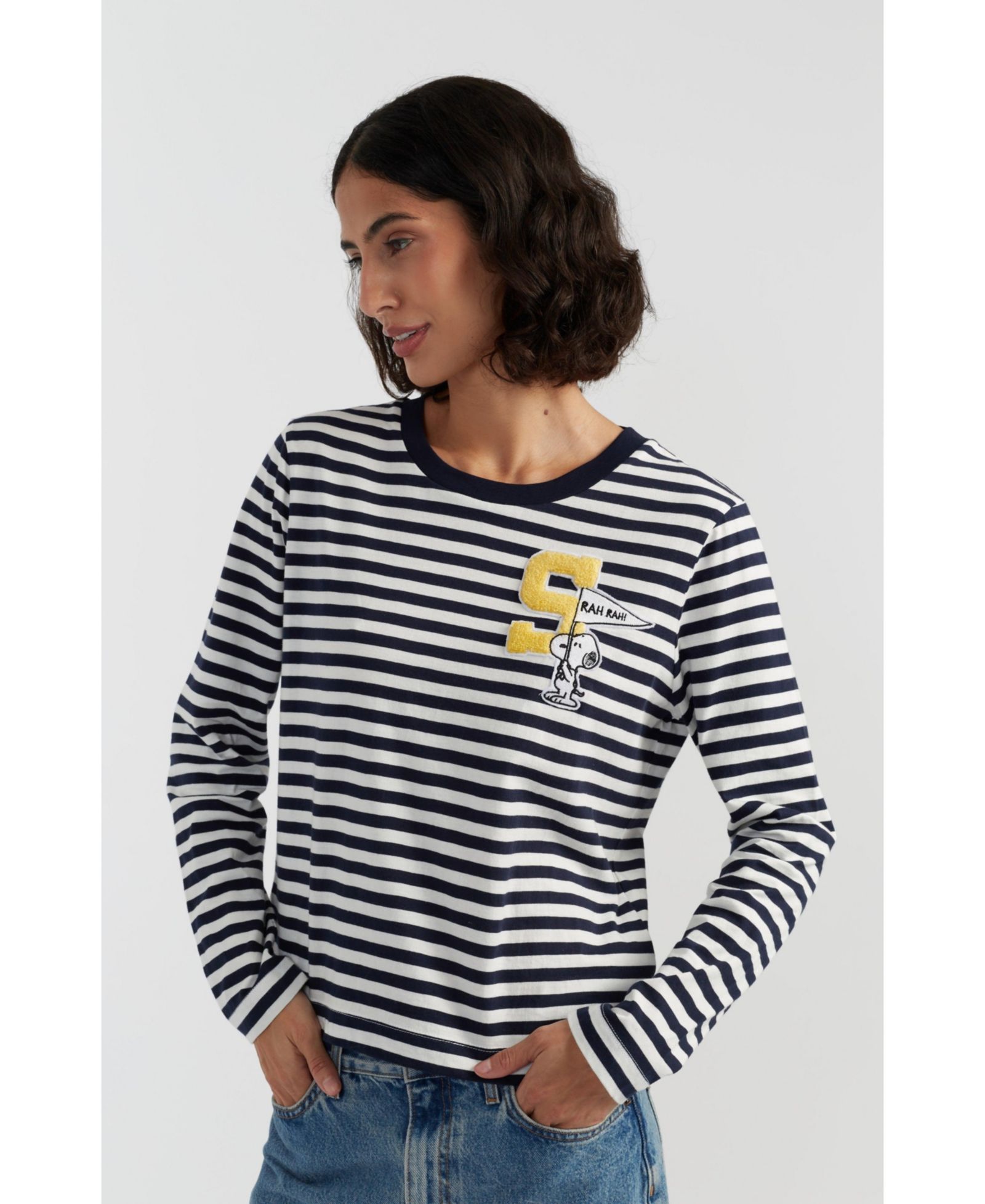 Chinti & Parker Women's Chinti and Parker Snoopy Varsity Long Sleeve Tee