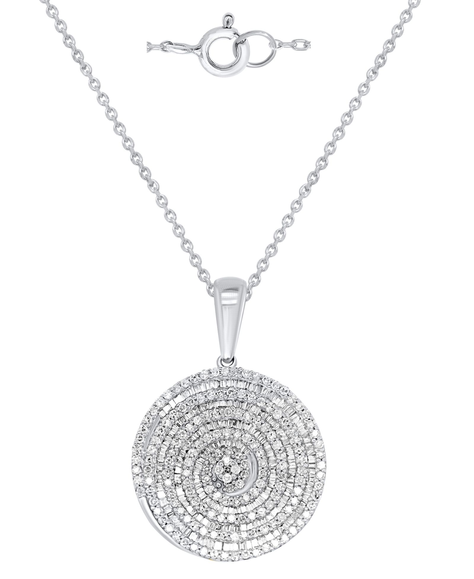 Diamond Pendant Necklace (1 ct. t.w.) in Sterling Silver