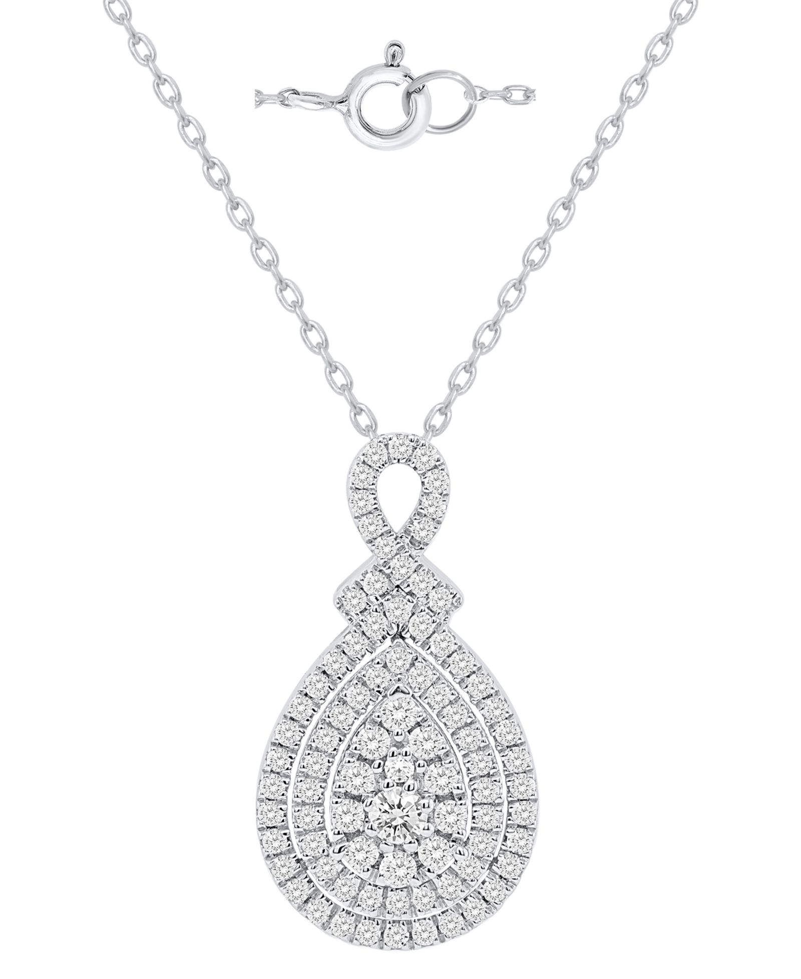 Подвеска с бриллиантом (1 ct. t.w.) из стерлингового серебра