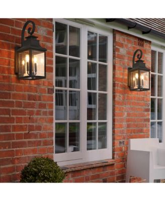 Flynama 23"(H) 2-Pack Outdoor Wall Lantern Light – Vintage Black Metal Sconce with Clear Seeded Glass for Porch, Patio, and Garden (Bulb Not Included