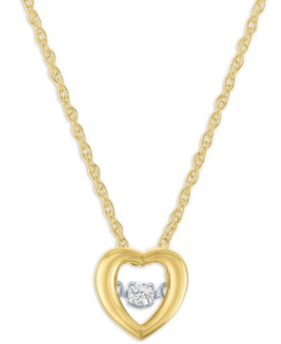 Подвеска Diamond Heart в 14k Yellow Gold Over Sterling Silver