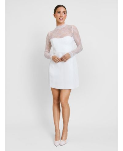 Six Stories Women's Lace Sleeve Cup Detail Mini Dress