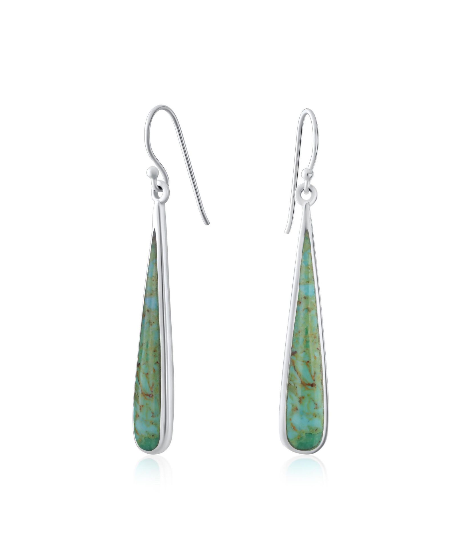 Серьги Bling Jewelry Simple Inlay Teardrop