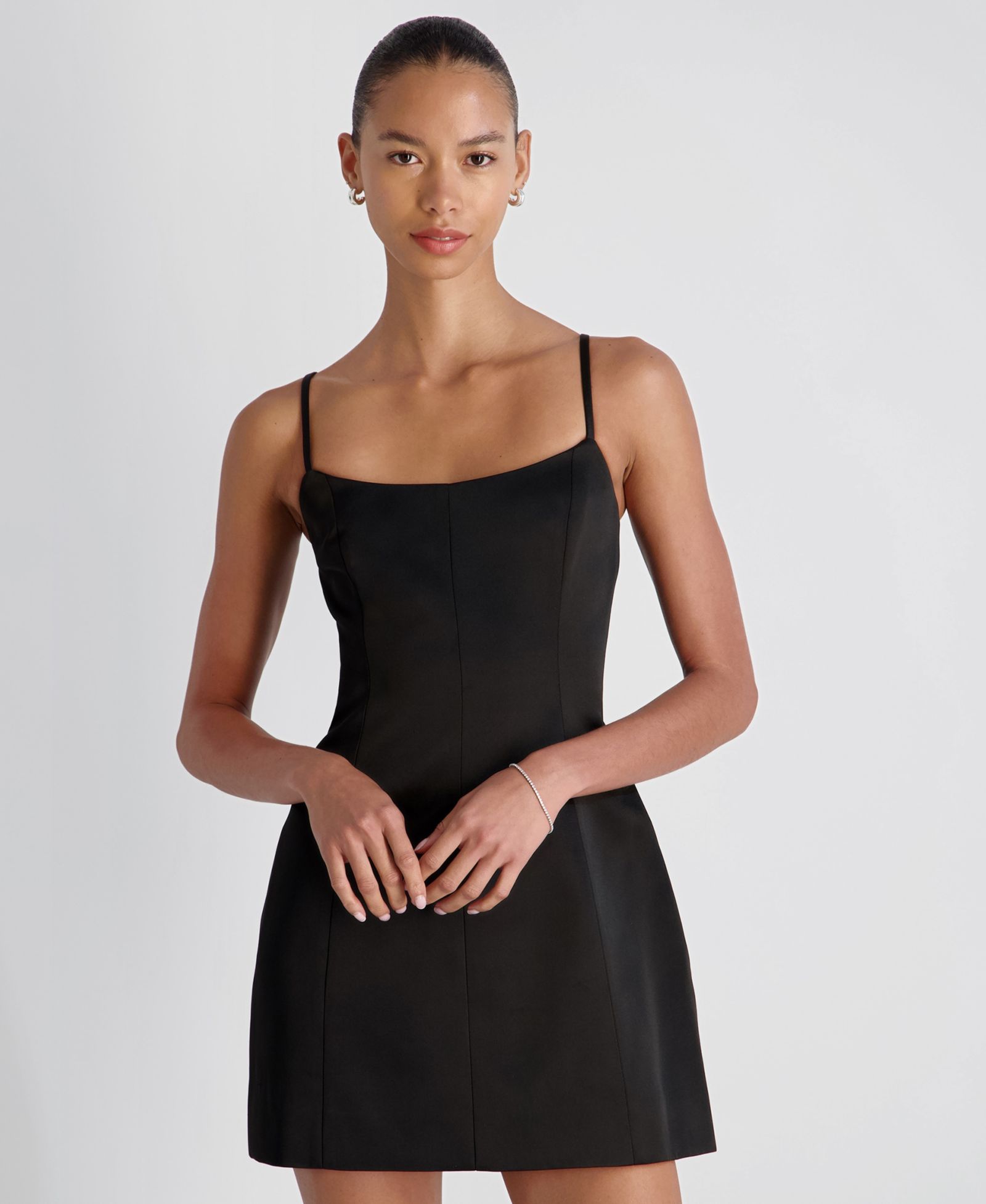 Женское мини-платье French Connection York Satin Scoop Neck