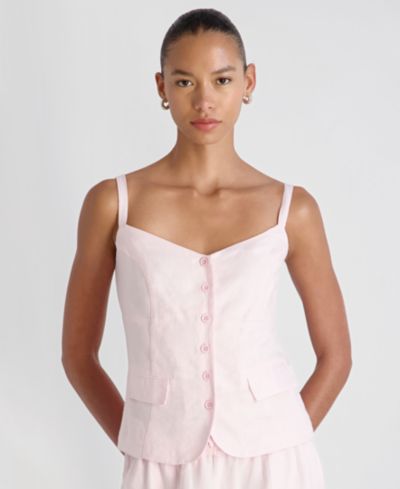 Женский топ-камзол из льна French Connection Cooper Tailored V-Neck