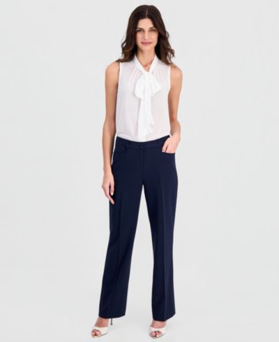 Tahari ASL Women's High-Rise Straight-Leg Pants