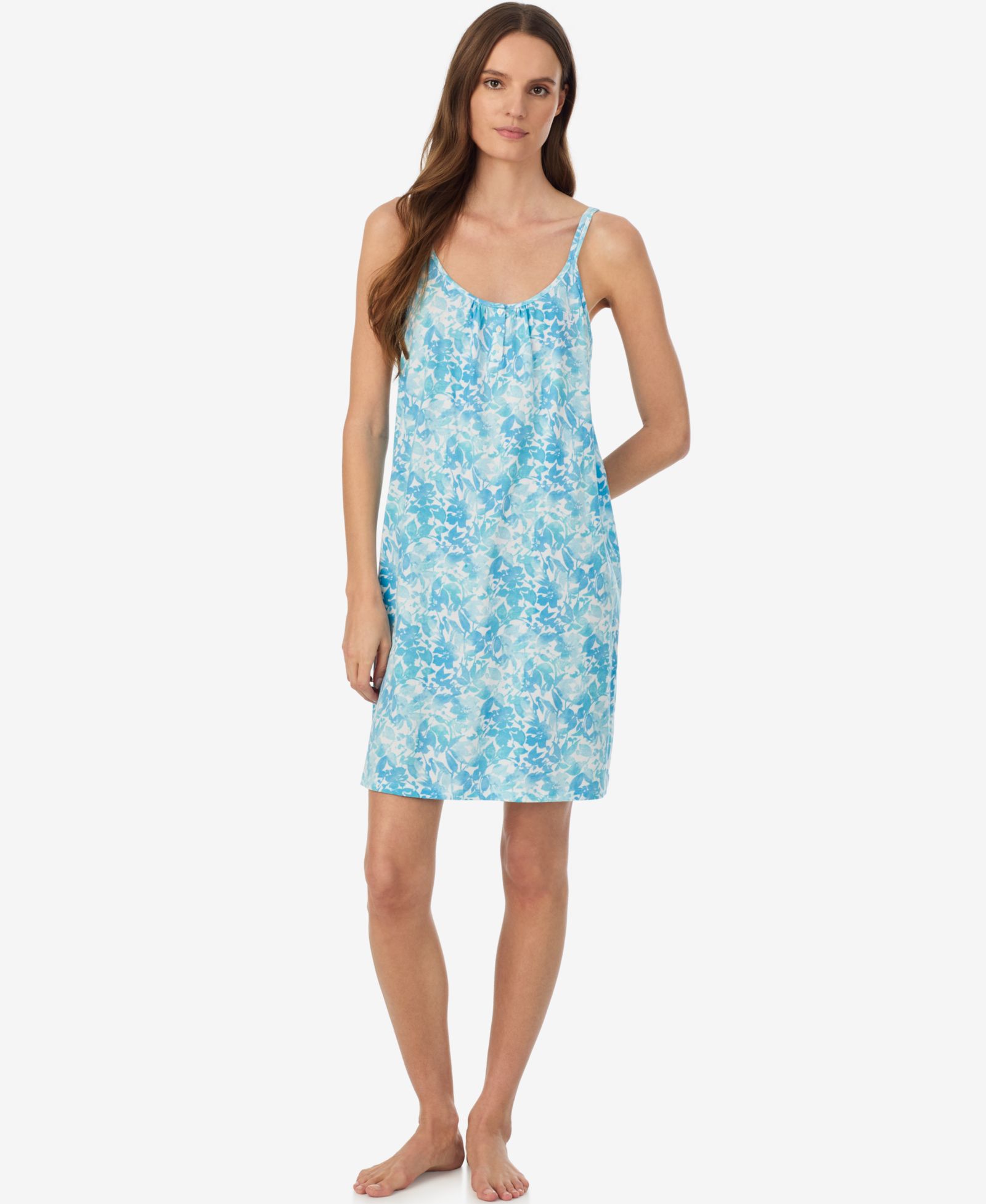 Lauren Ralph Lauren Женский Double-Strap Button-Neck Gown