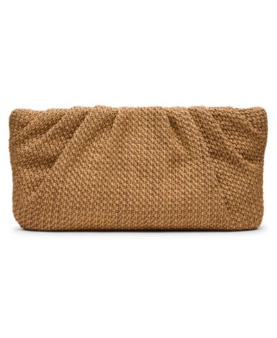 Steve Madden Palomaa Pleated Small Raffia Clutch