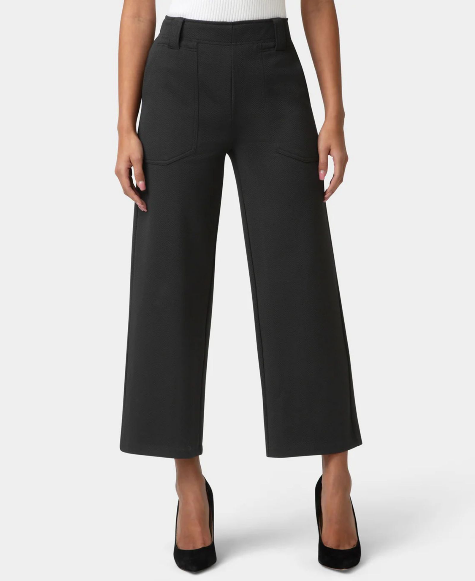 Hue Women's Textured Cropped Wide-Leg Pant