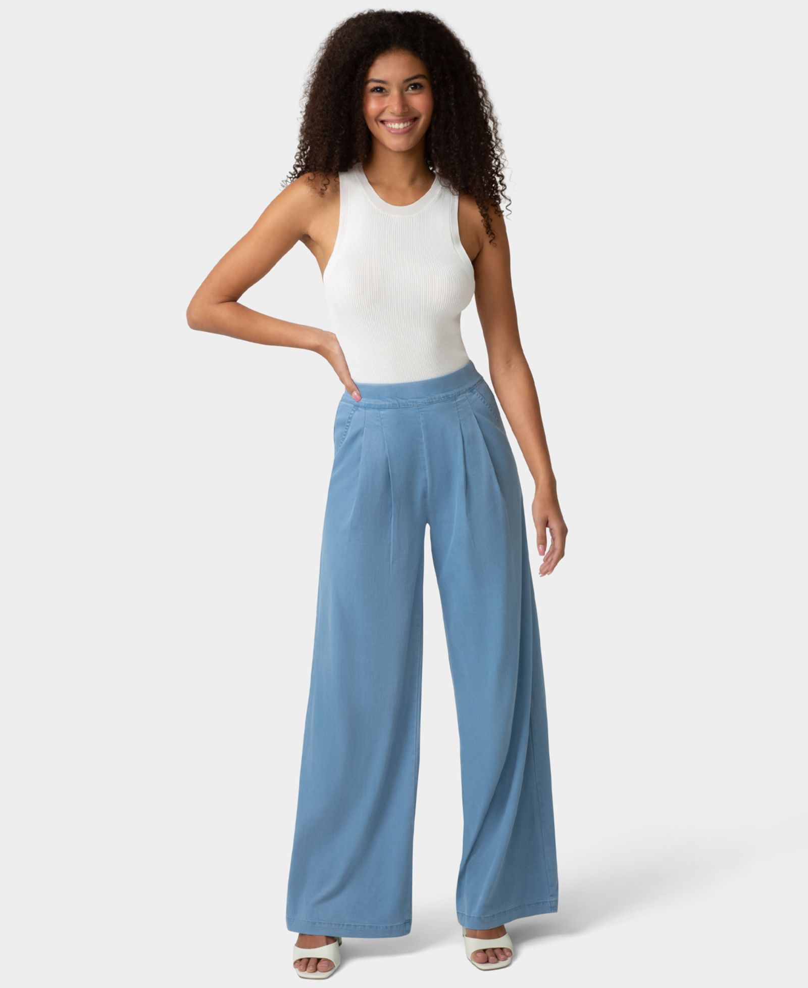 HUE Women's Fluid Denim Palazzo Pant