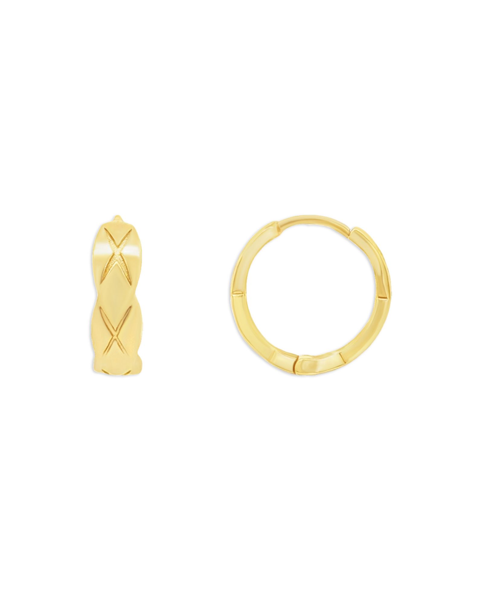 Giani Bernini Sterling Silver Solid X Embossed Hoop Earring