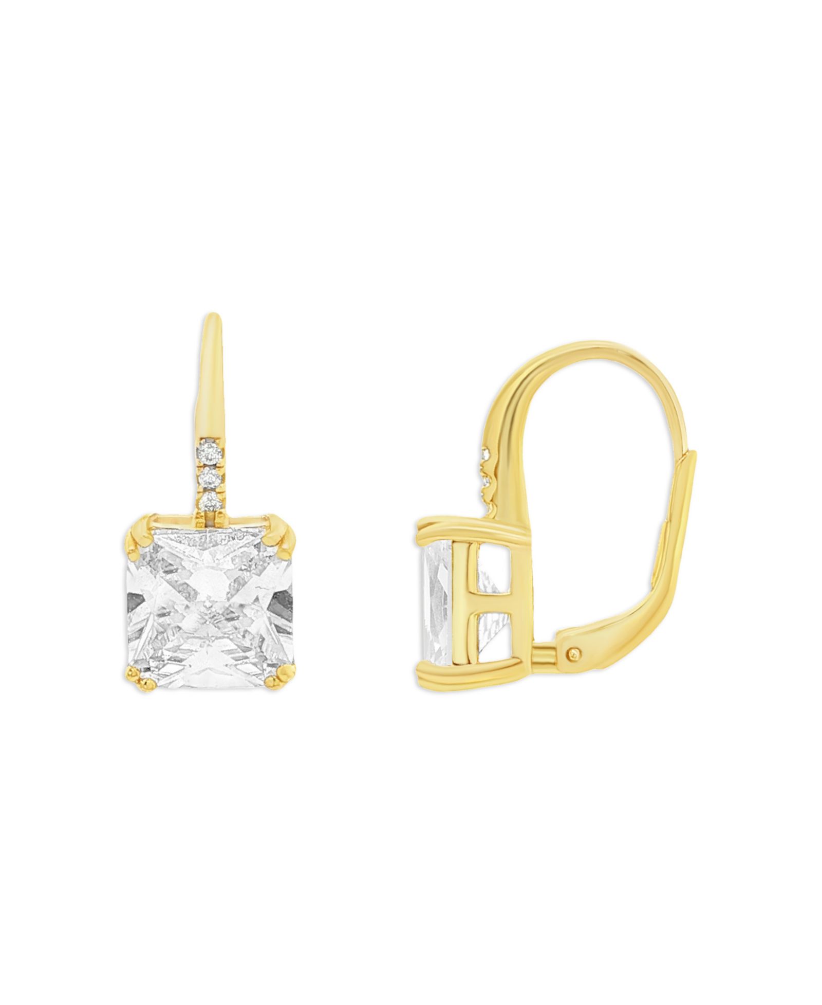 Giani Bernini серьги-гвоздики Sterling Silver Pave Drop Sq CZ
