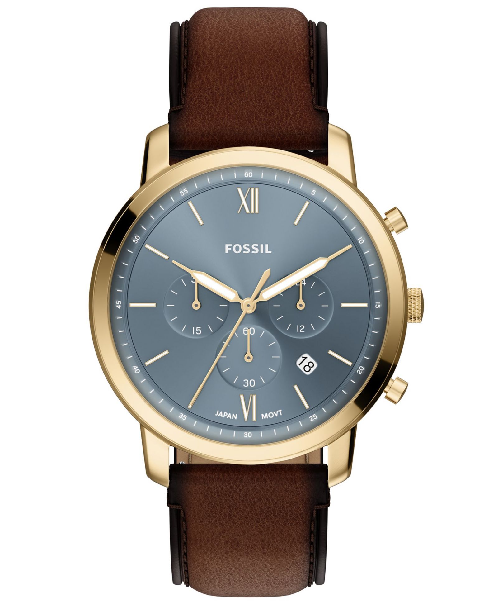 Мужские часы Fossil Neutra Chronograph Brown Leather 44mm