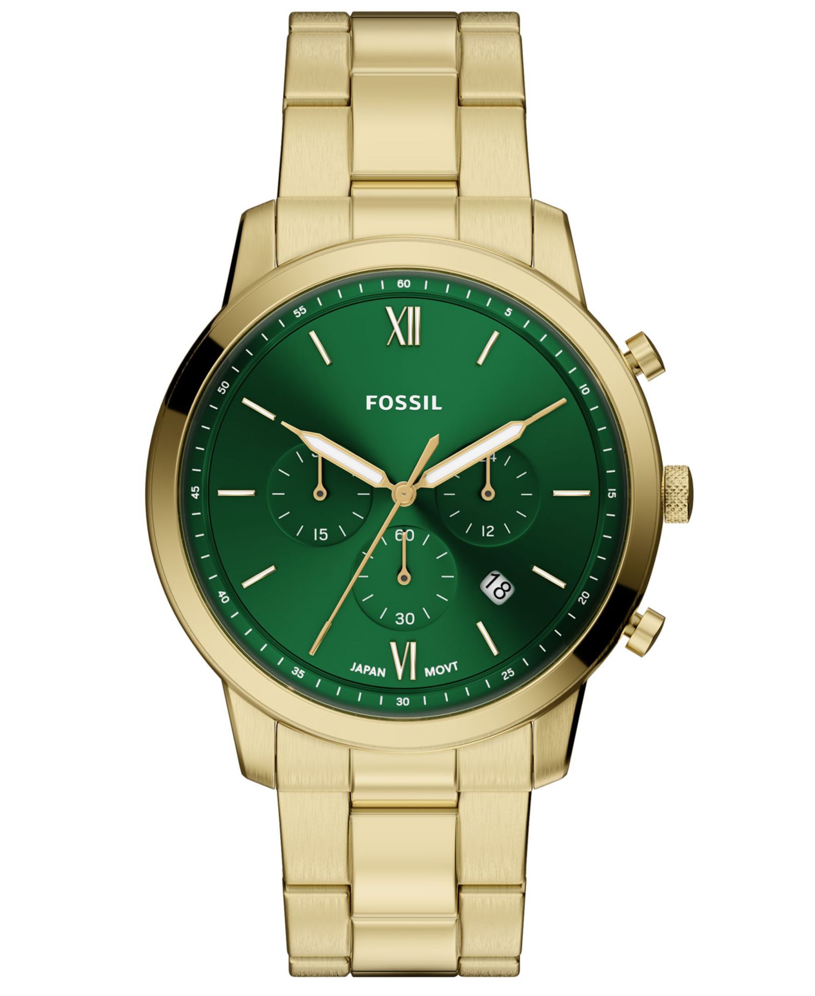 Мужские часы Fossil Neutra Chronograph Gold-Tone Stainless Steel 44mm