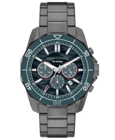 Armani Exchange Men's Quartz Chronograph Gunmetal Stainless Steel Watch, 44mm