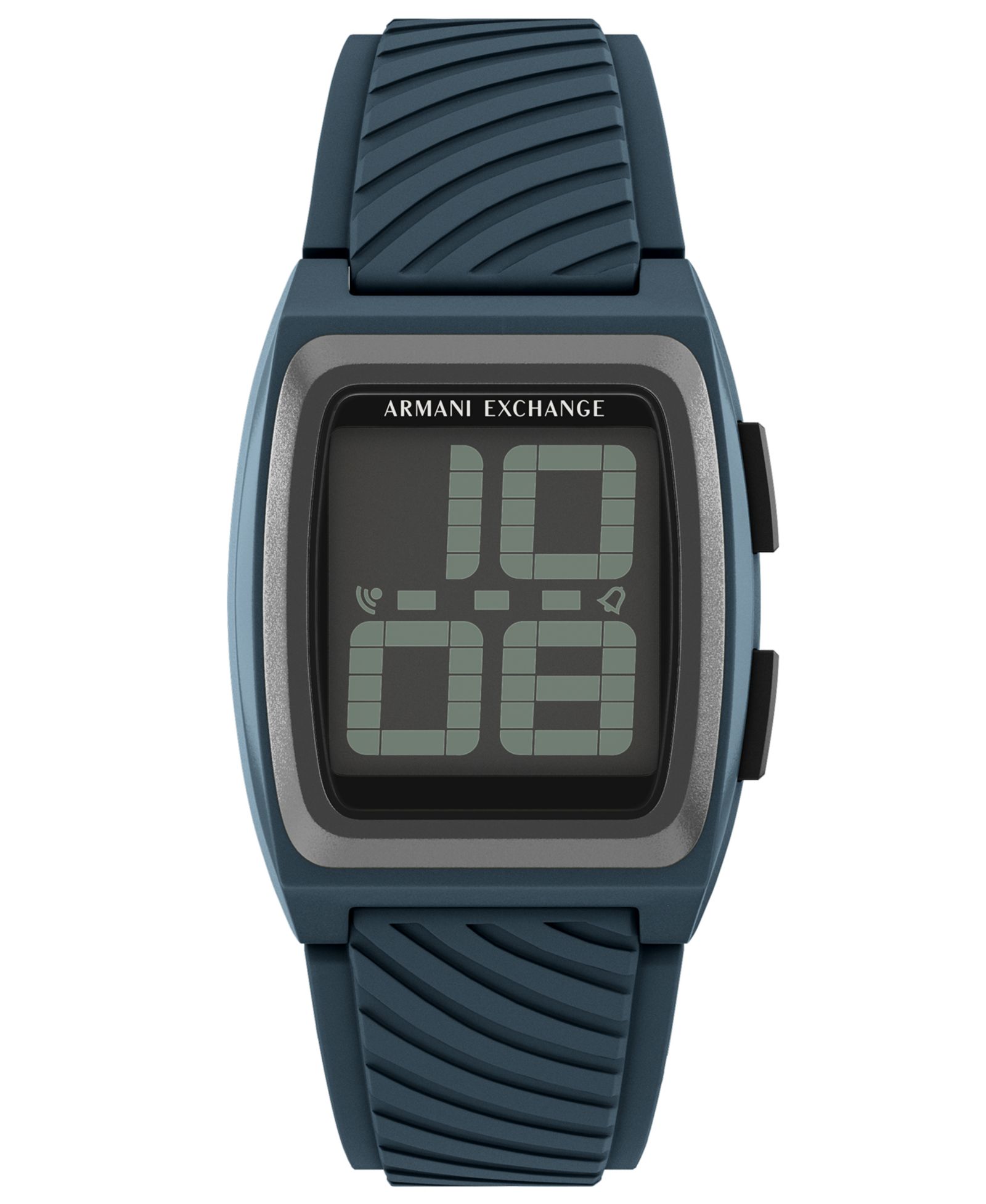 Armani Exchange Мужские часы LCD Blue Silicone, 42mm