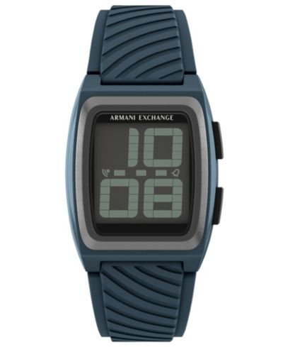Armani Exchange Мужские часы LCD Blue Silicone, 42mm