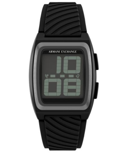 A|X Armani Exchange Мужские часы LCD Black Silicone, 42mm