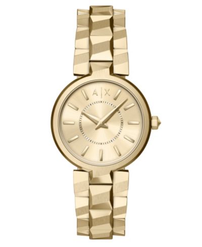 Armani Exchange Women's Audora Two-Hand Gold-Tone Stainless Steel Watch, 34mm