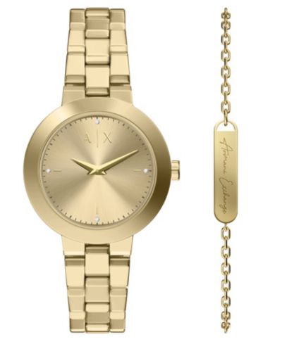 A|X Armani Exchange Женские кварцевые золотые часы из стали 36mm