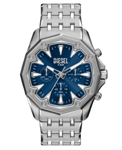 Diesel Men's Stinger Quartz Chronograph Silver Stainless Steel Watch, 46mm