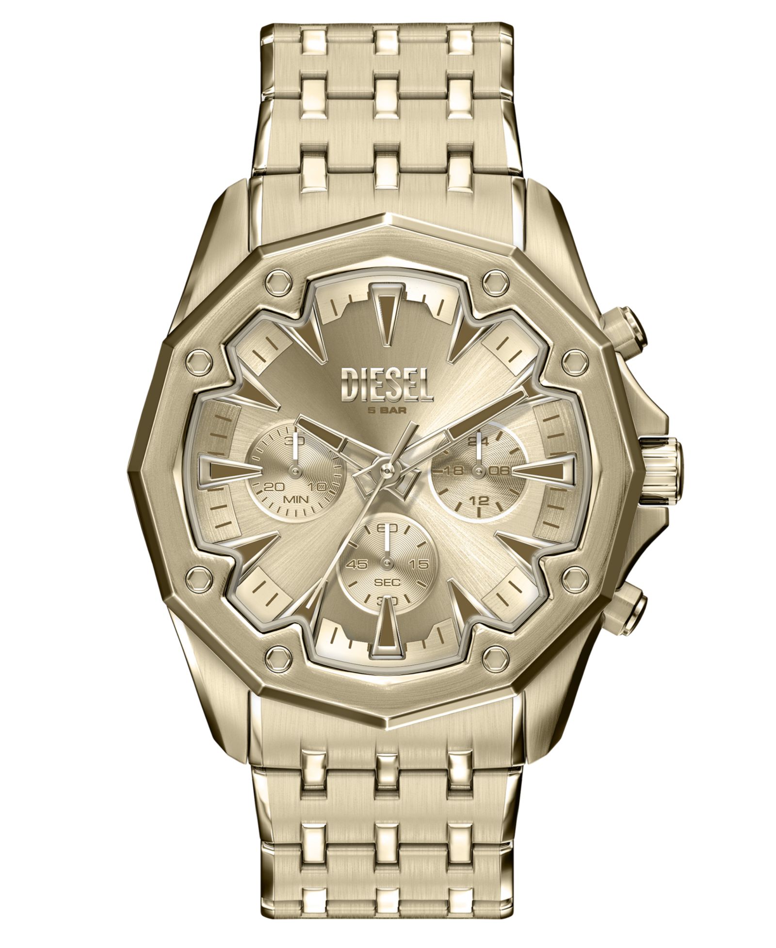 Diesel Men's Stinger Quartz Chronograph Gold Stainless Steel Watch, 46mm