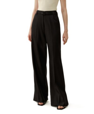 Женские широкие брюки LILYSILK из шелка и шерсти с завышенной талией