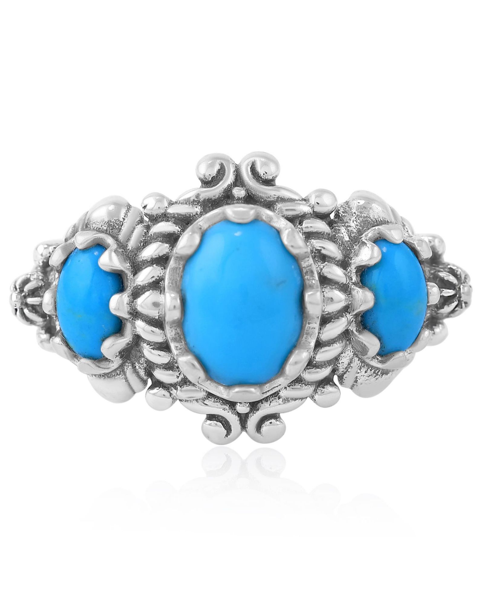 Кольцо American West Jewelry Sterling Kingman Turquoise с овалами, размеры от 5 до 11